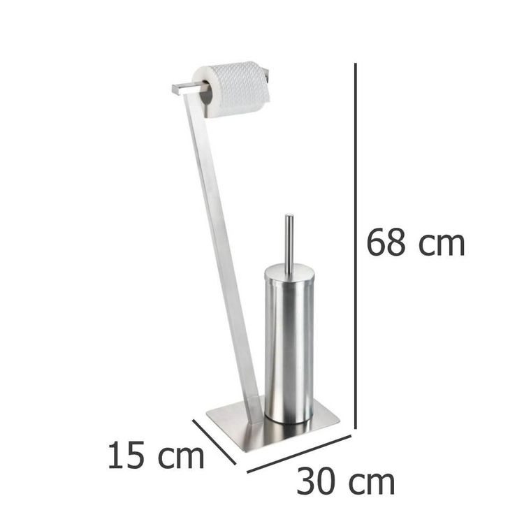Stojak na papier toaletowy i szczotkę wc, Lirio, biały