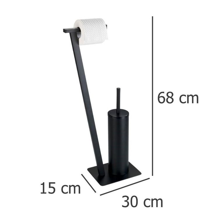 Stojak na papier toaletowy i szczotkę wc, Lirio, czarny