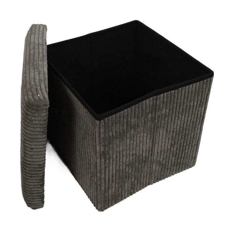 Storage Solutions, pufa ze schowkiem sztruksowa, Tobo, 38-38-38 cm
