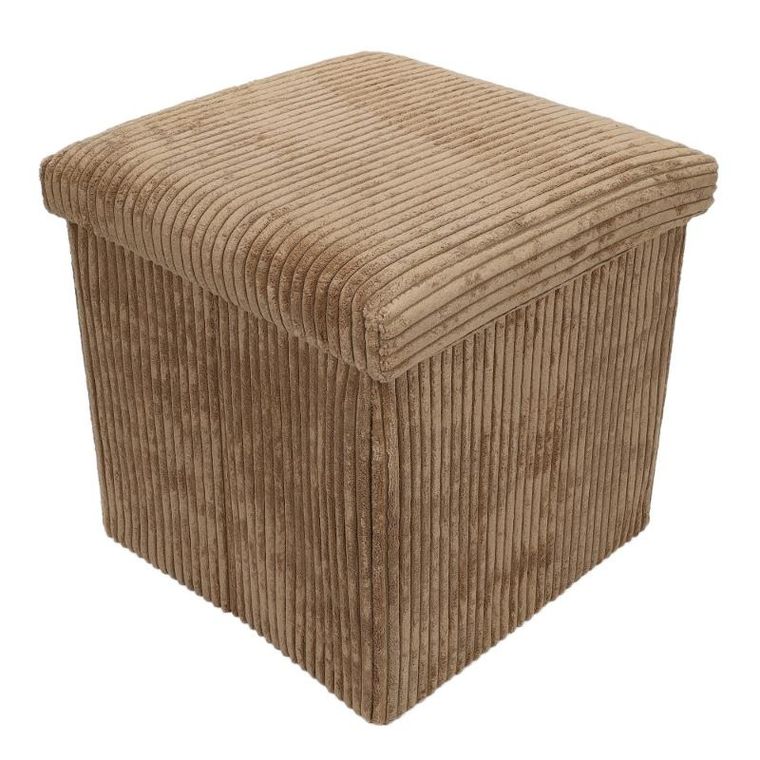 Storage Solutions, pufa ze schowkiem sztruksowa, Tobo, 38-38-38 cm