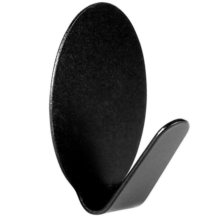 Storage Solutions, wieszak samoprzylepny, stalowy owal, czarny, 6 szt., 3-2 cm