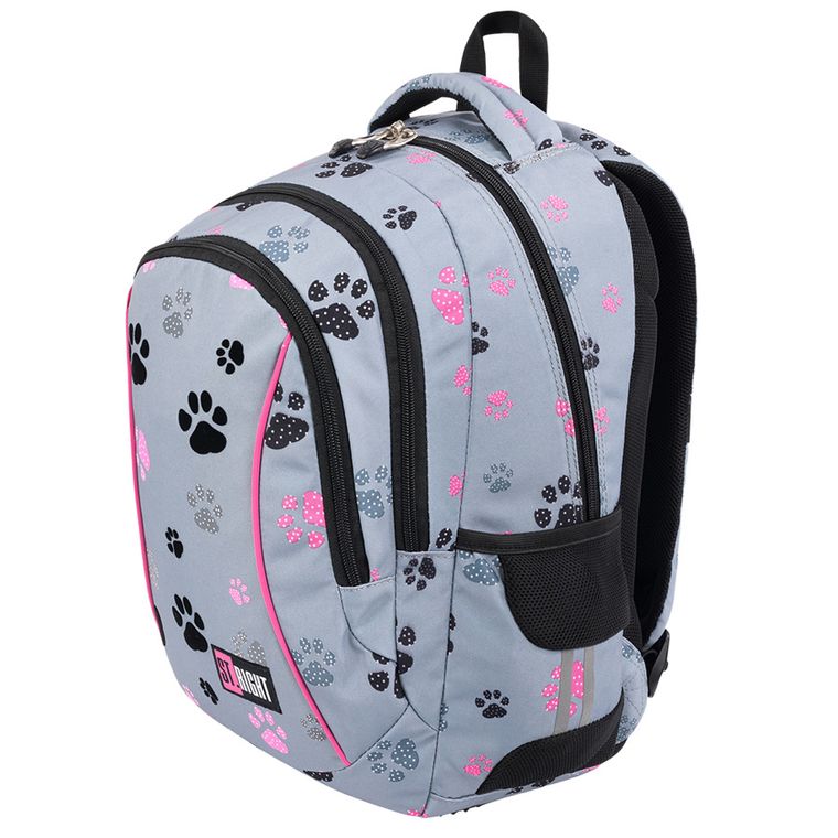 St.Right, plecak szkolny, 3-komorowy, Paws