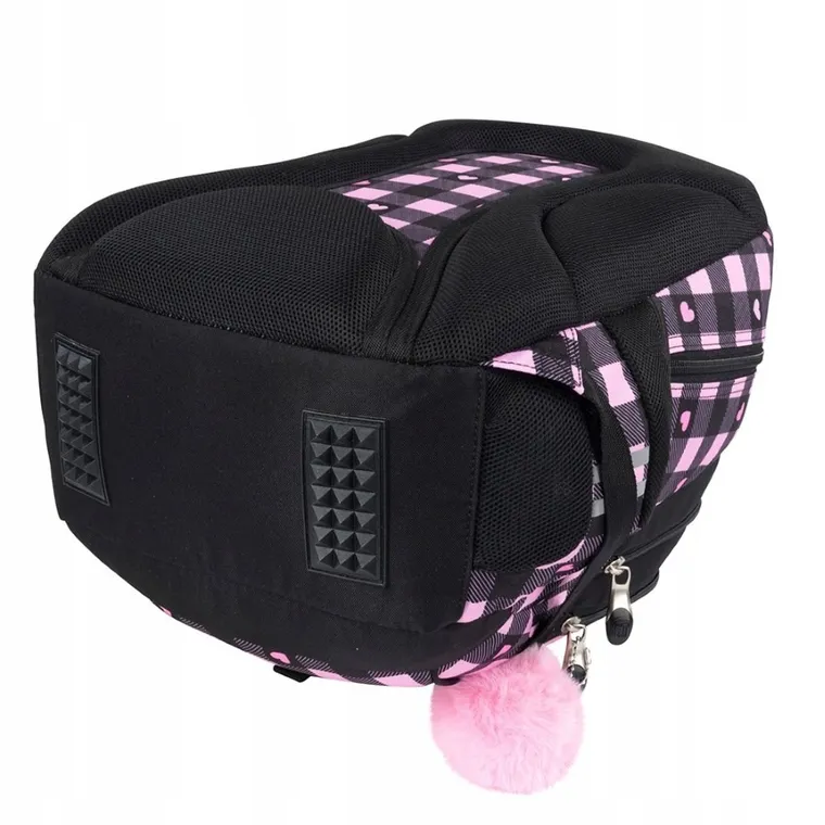 St.Right, plecak szkolny, 3-komorowy, Pink Checkered