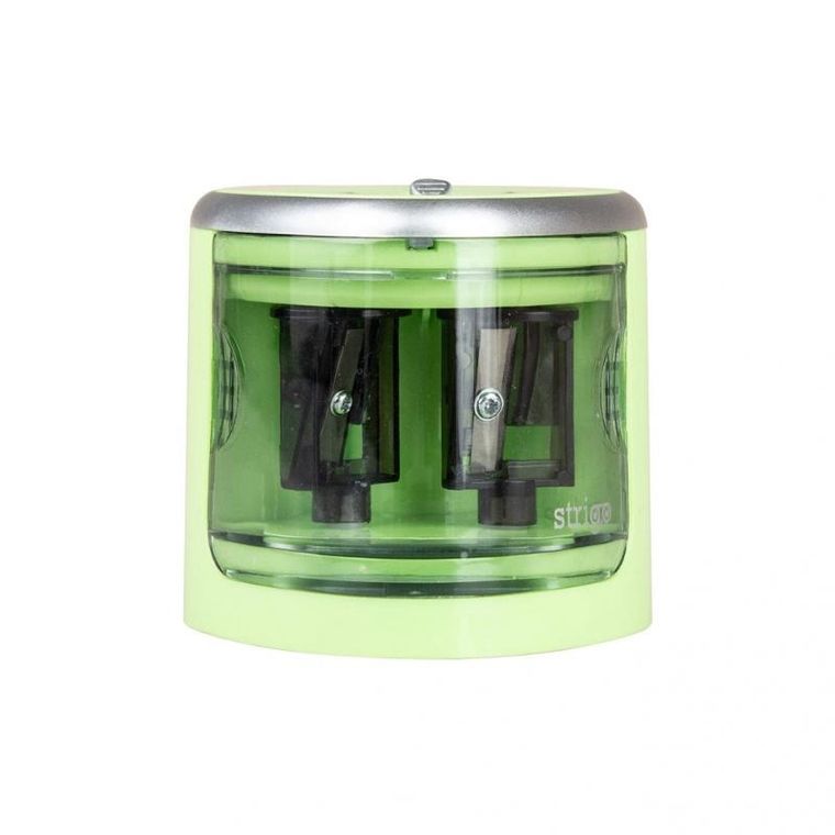 Strigo, temperówka elektryczna, 2 ostrza, jasnozielona