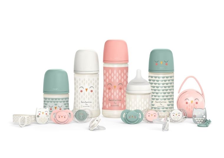 Suavinex, SX Pro, Bonhomia, Sowa, butelka plastikowa, wolny przepływ, róż, 150 ml