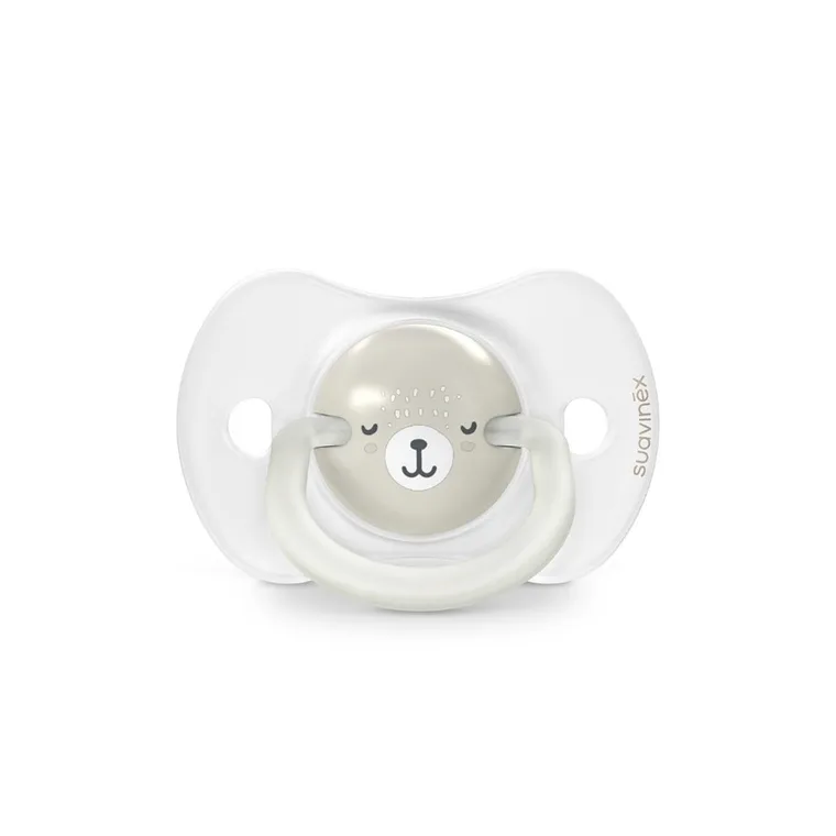 Suavinex, SX Pro, Wild & Free, smoczek fizjologiczny, beżowy, świecący, 6-18 m, 2 szt.