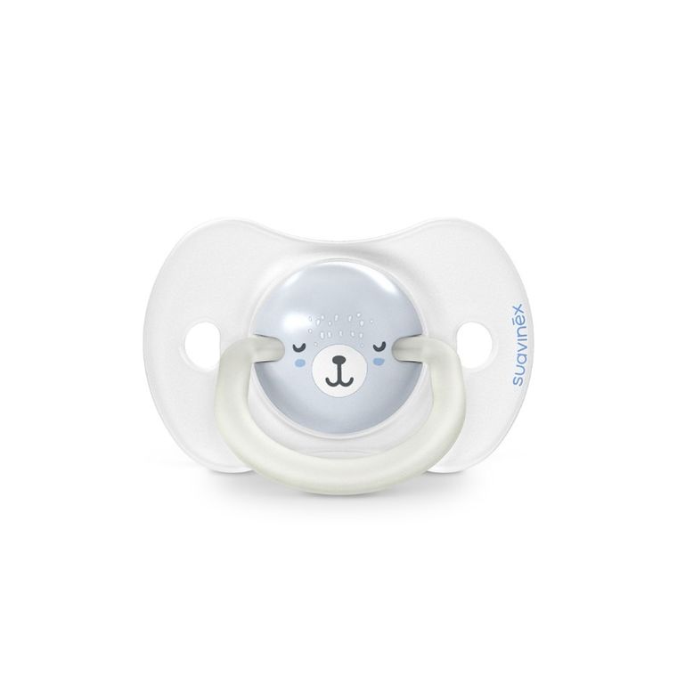 Suavinex, SX Pro, Wild & Free, smoczek fizjologiczny, niebieski, świecący, 6-18 m, 2 szt.