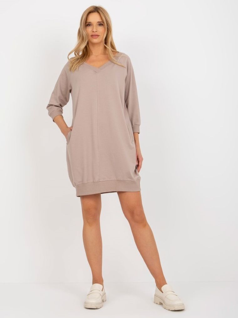 Sukienka damska, beżowa, Basic Feel Good