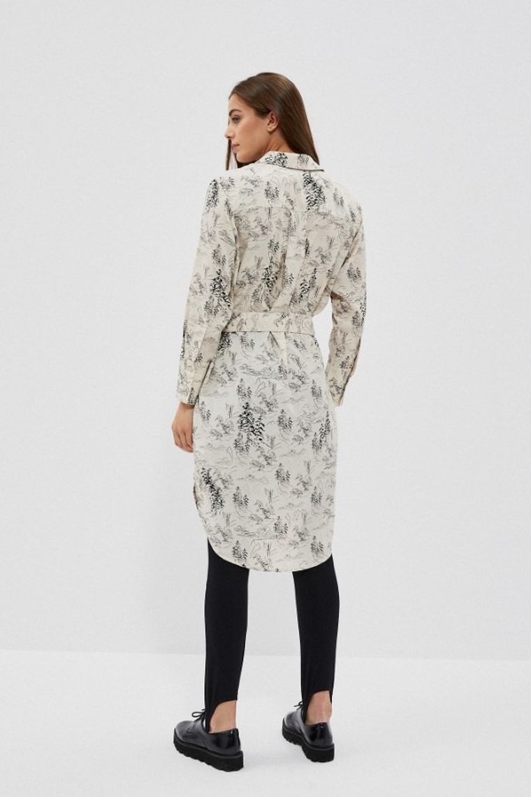 Sukienka damska, beżowa, Moodo