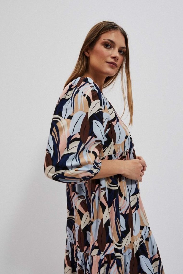 Sukienka damska, beżowa, Moodo