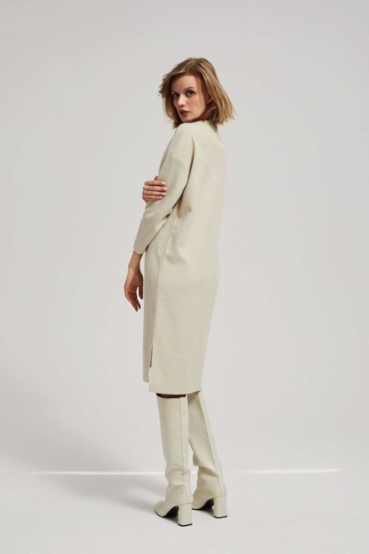 Sukienka damska, beżowa, Moodo