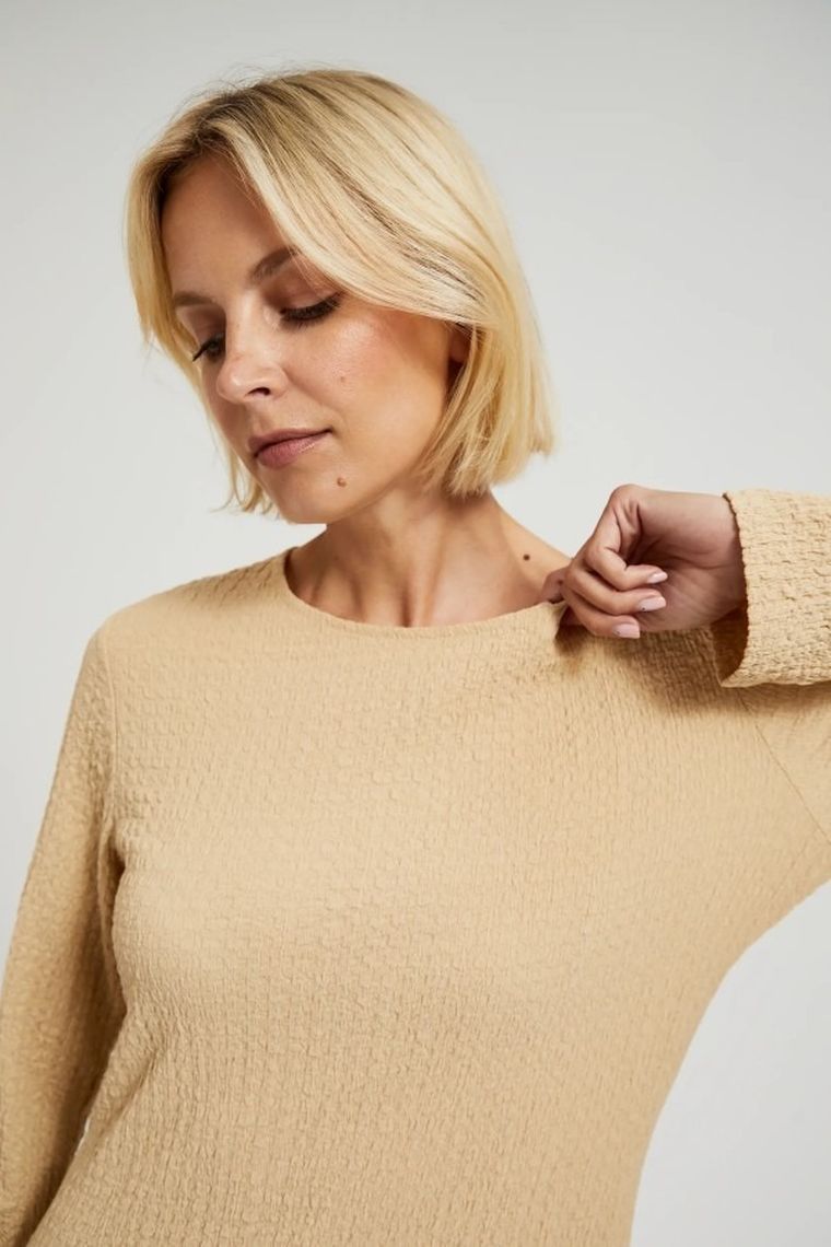 Sukienka damska, beżowa, Moodo