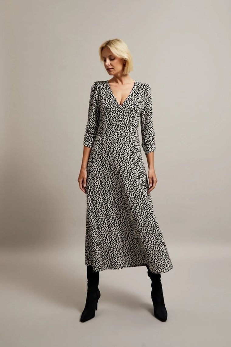 Sukienka damska, beżowa, Moodo