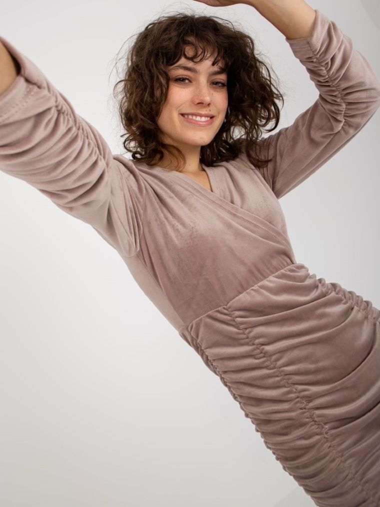 Sukienka damska, beżowa, Rue Paris