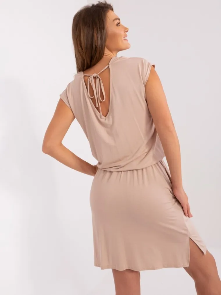 Sukienka damska, beżowa, Rue Paris