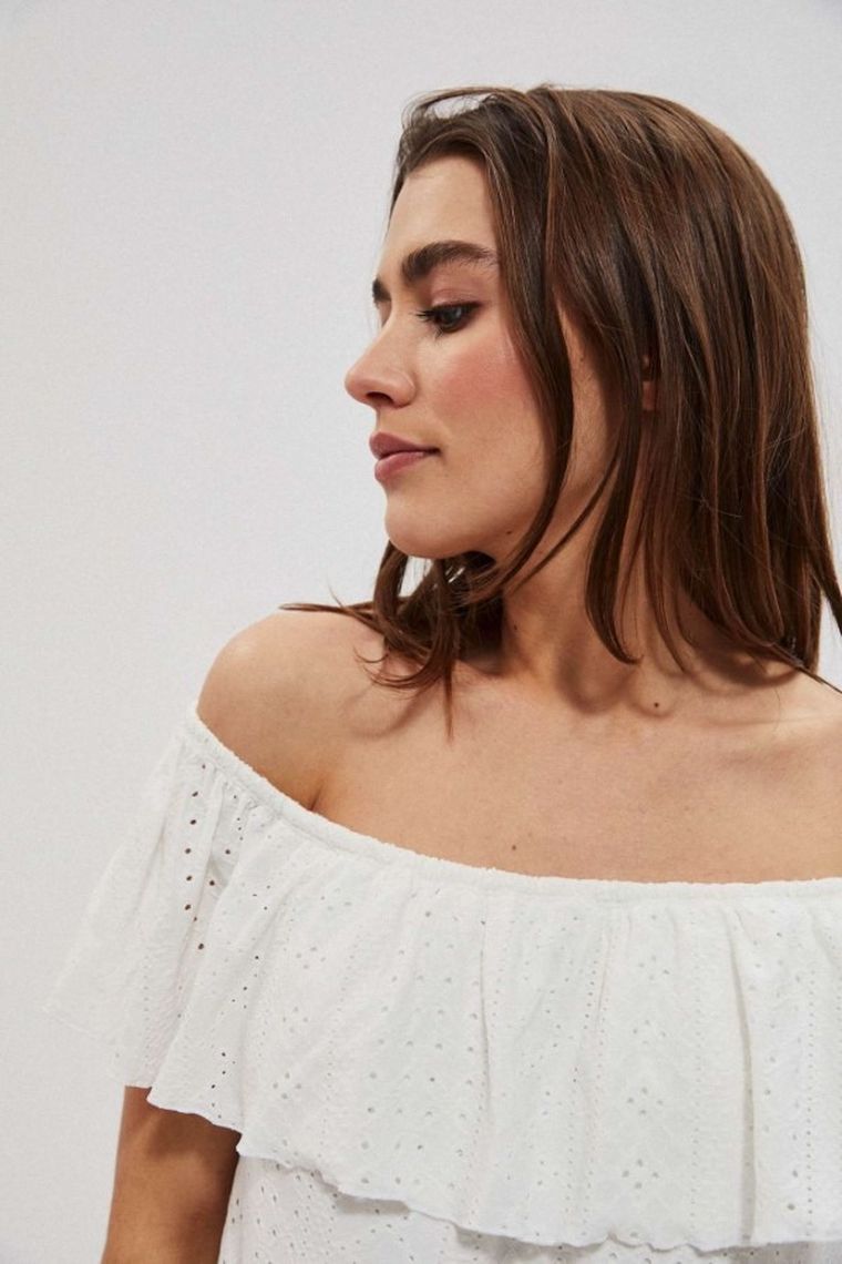 Sukienka damska, biała, Moodo