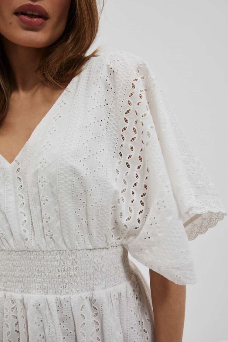 Sukienka damska, biała, Moodo