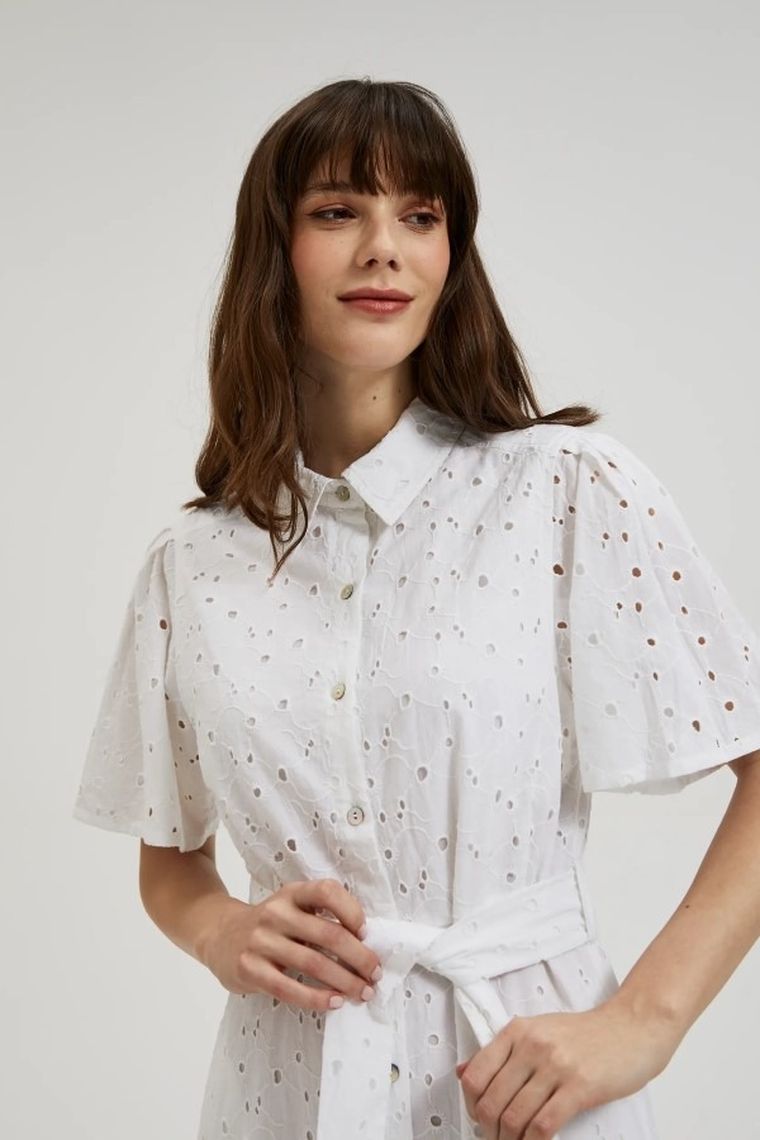 Sukienka damska, biała, Moodo