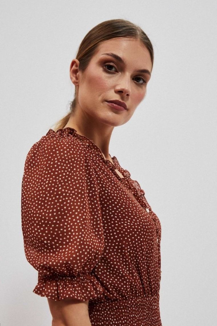 Sukienka damska, brązowa, Moodo