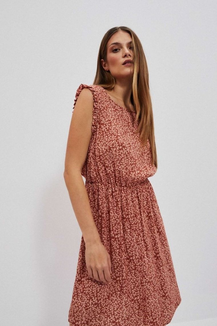 Sukienka damska, brązowa, Moodo