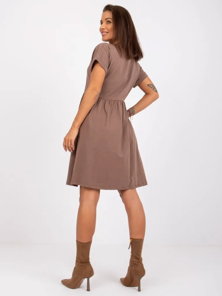 Sukienka damska, brązowa, Rue Paris