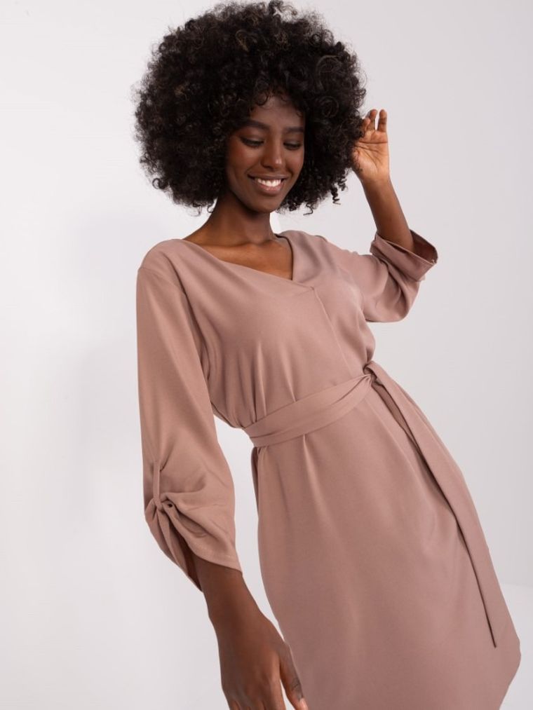 Sukienka damska, brązowa, Rue Paris