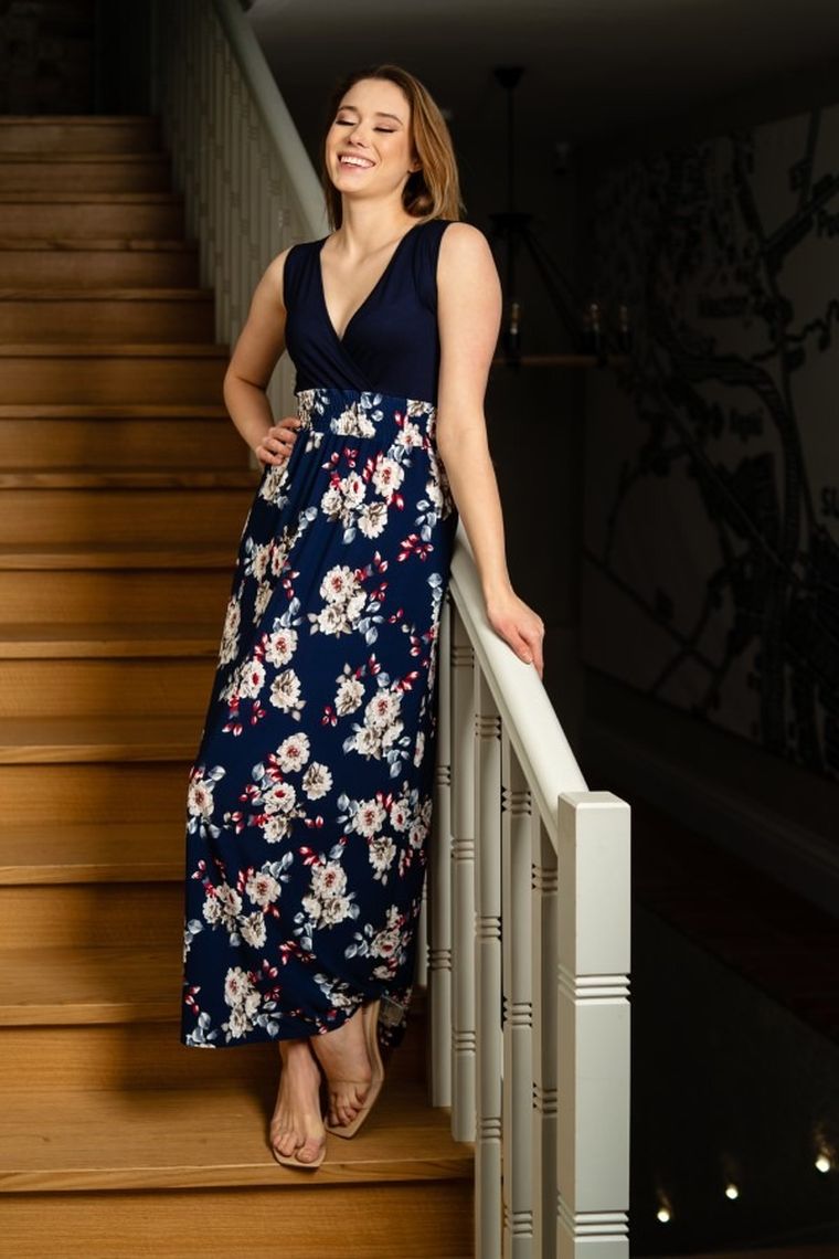 Sukienka damska, ciążowa, granatowa, Miracle