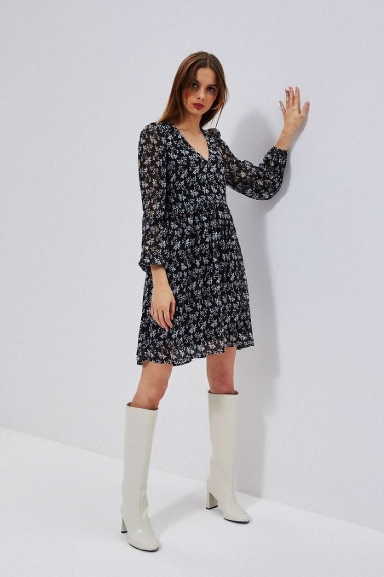 Sukienka damska, czarna, Moodo