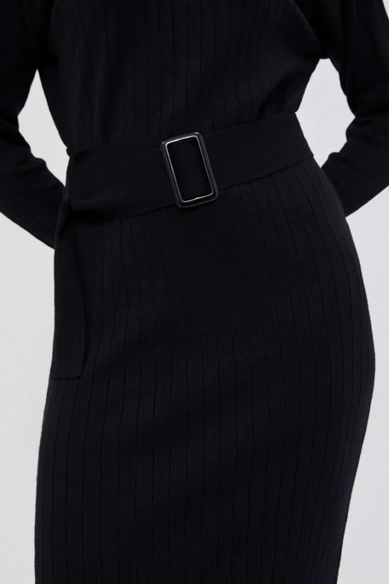 Sukienka damska, czarna, Moodo