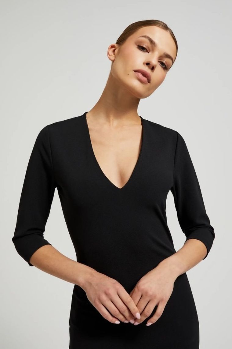 Sukienka damska, czarna, Moodo