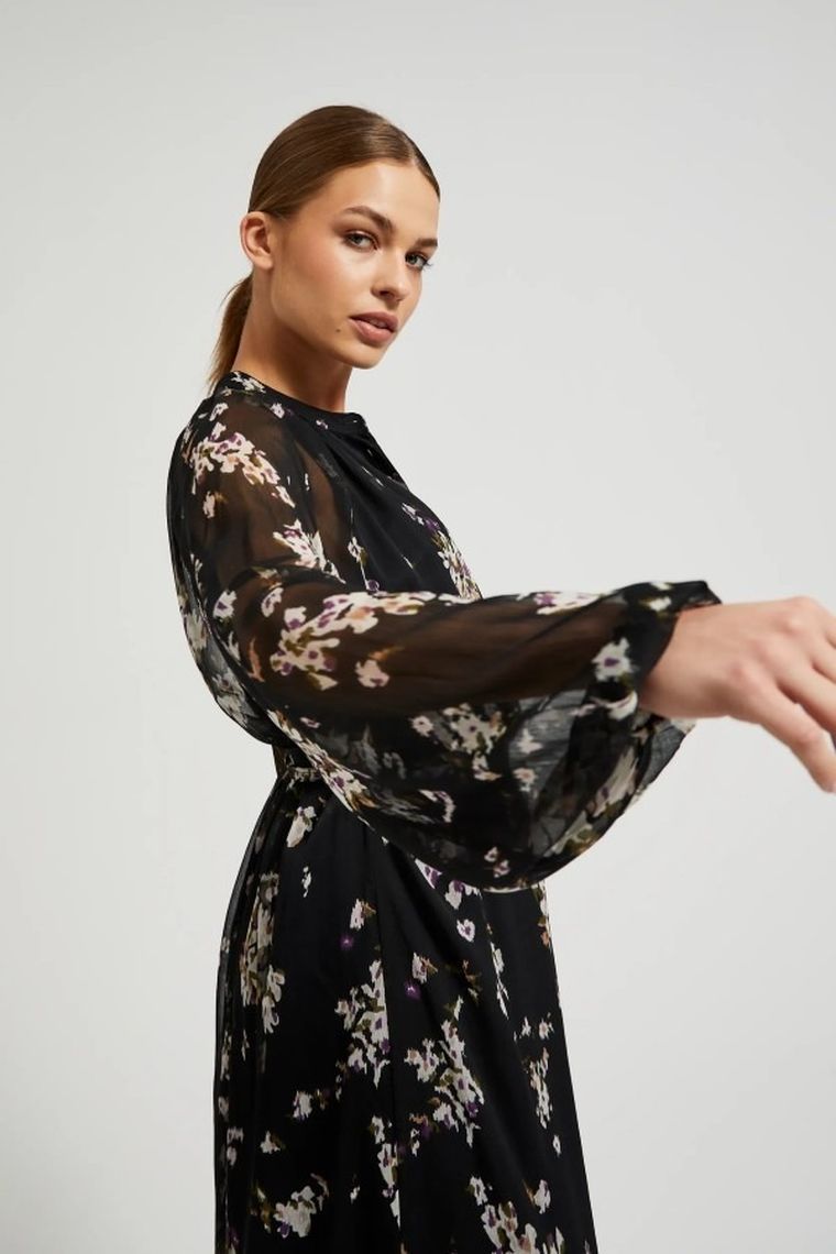 Sukienka damska, czarna, Moodo