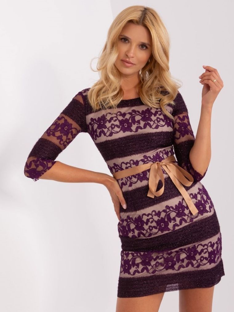 Sukienka damska, fioletowa, Lakerta