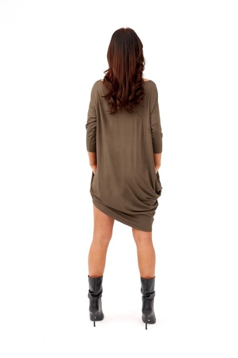 Sukienka damska, oversize, oliwkowa, Miracle