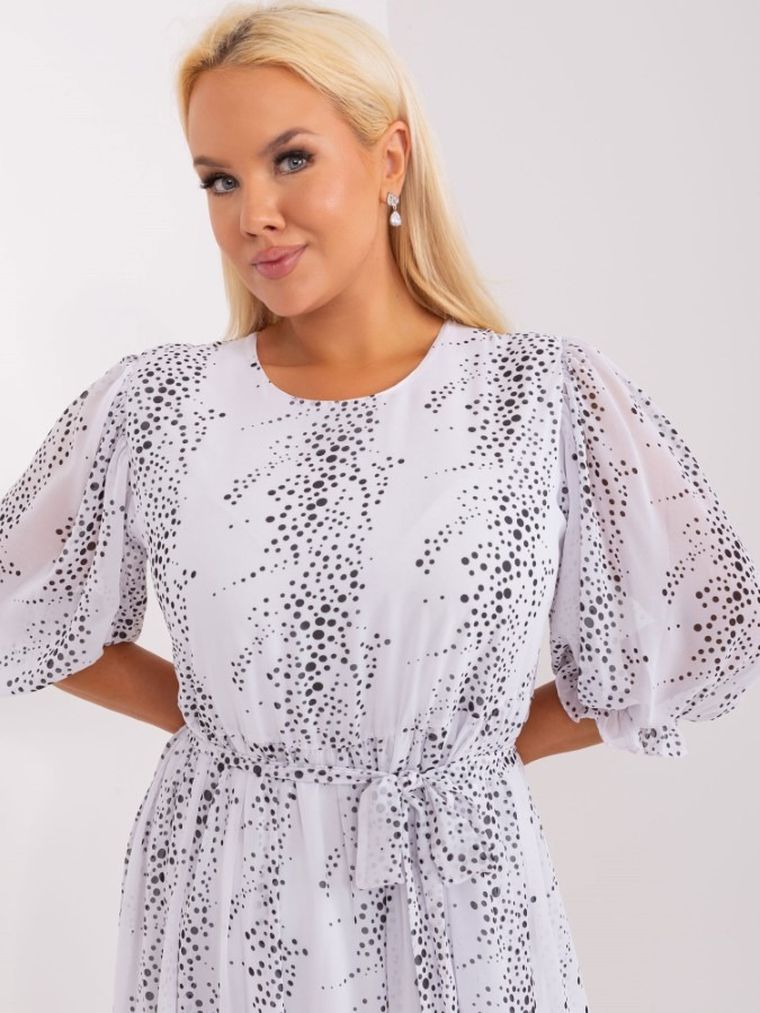 Sukienka damska, plus size, biała, Lakerta