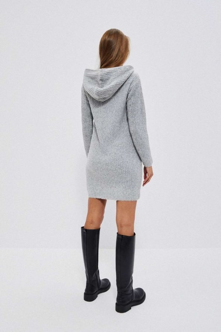 Sukienka damska, szara, Moodo