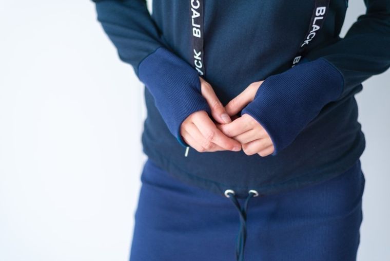 Sukienka damska z długim rękawem, do karmienia, granatowa, Miracle