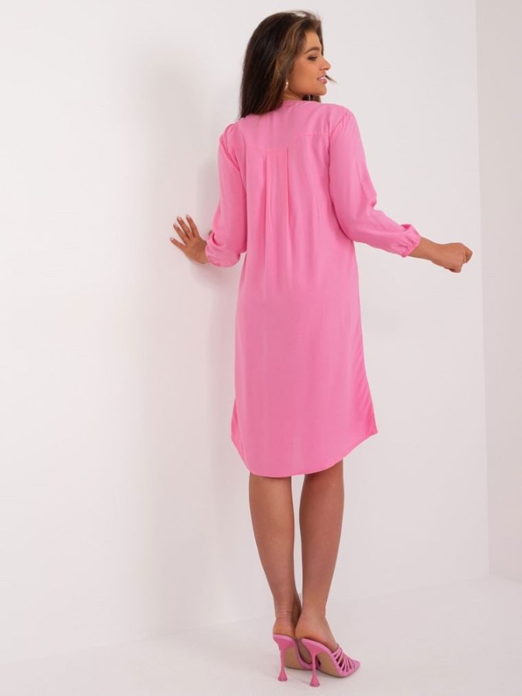 Sukienka damska z długim rękawem, różowa, Sublevel
