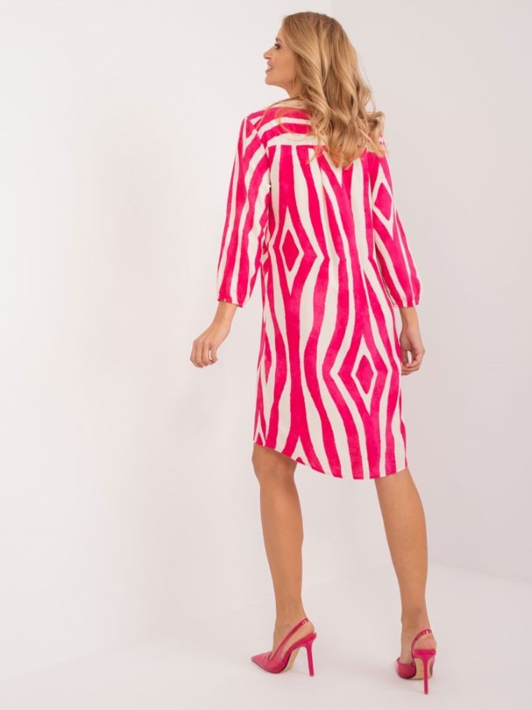 Sukienka damska z długim rękawem, różowa, Sublevel