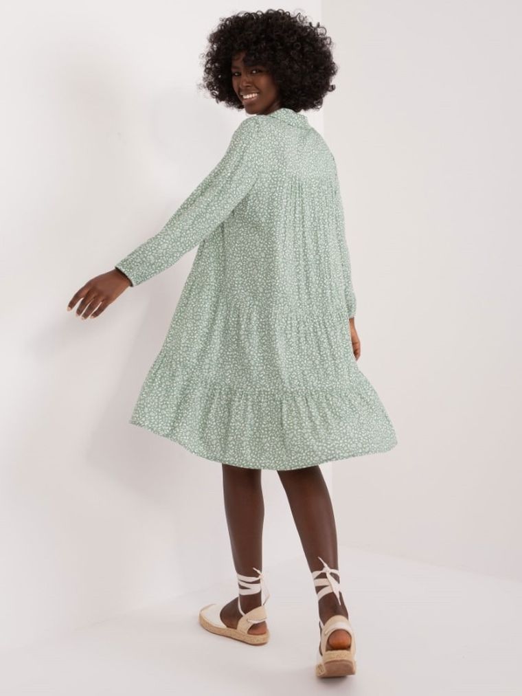 Sukienka damska z długim rękawem, zielona, Sublevel