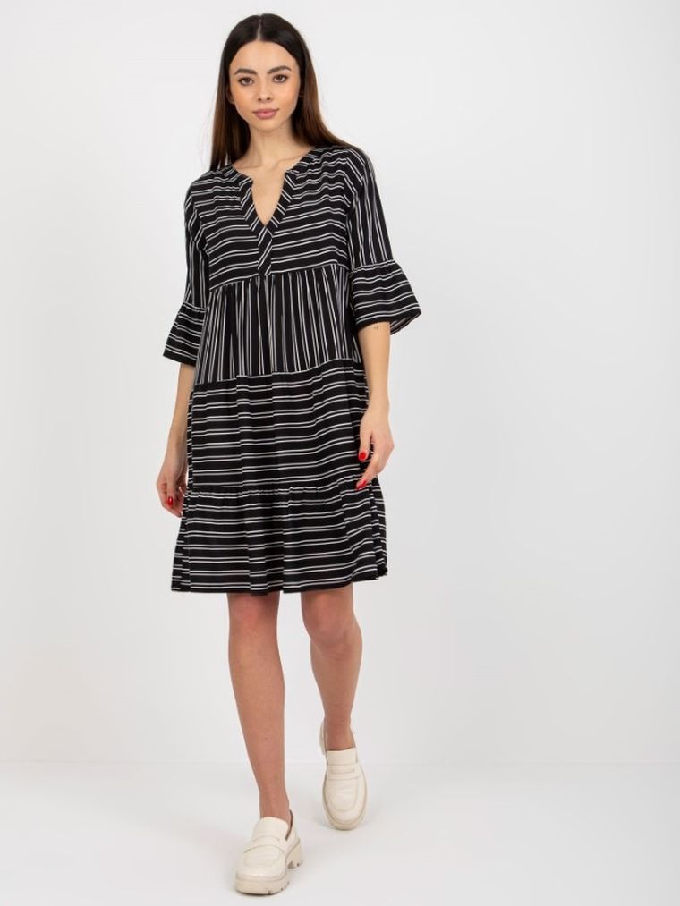 Sukienka damska z rękawem 3/4, czarna, Sublevel