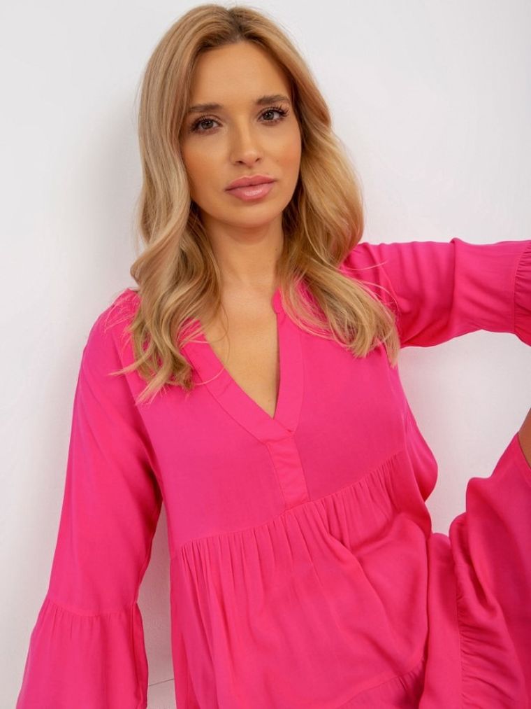 Sukienka damska z rękawem 3/4, różowa, Sublevel