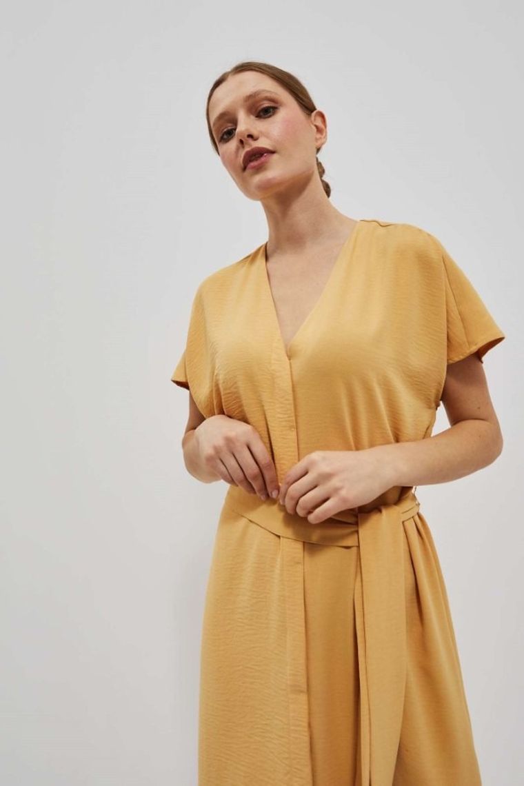 Sukienka damska, żółta, Moodo