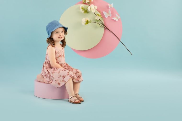 Sukienka dziewczęca bez rękawów, bawełna organiczna, różowy, Pinokio