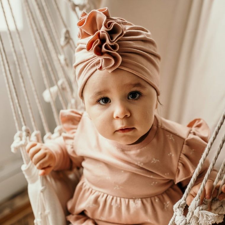 Sukienka dziewczęca z długim rękawem, beżowa, Bloom, Eevi