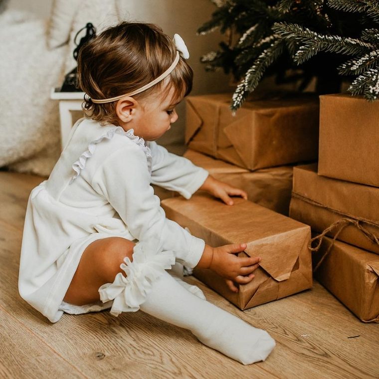 Sukienka dziewczęca z długim rękawem, ecru, Eevi