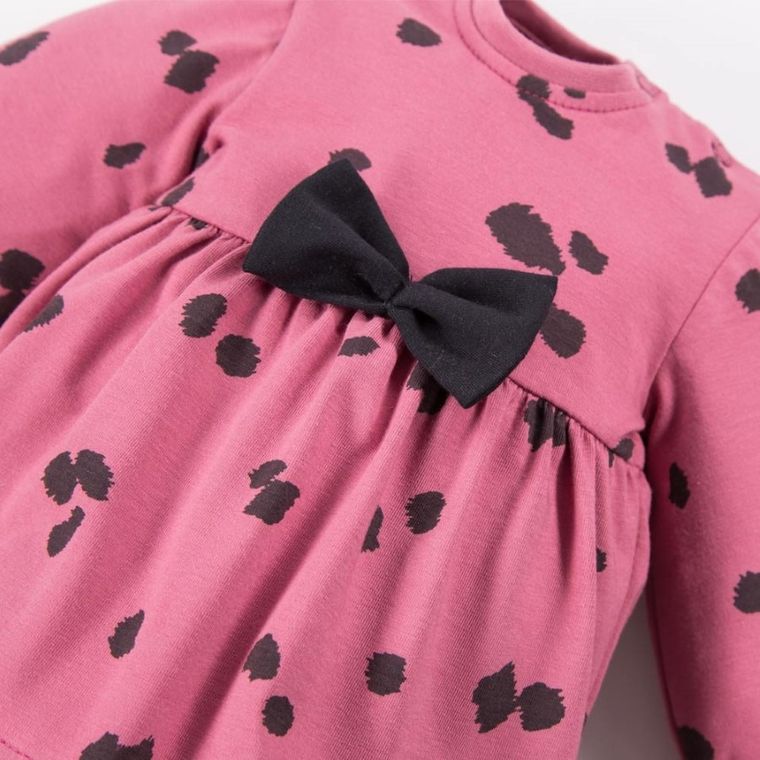 Sukienka dziewczęca z długim rękawem, różowa, Eevi