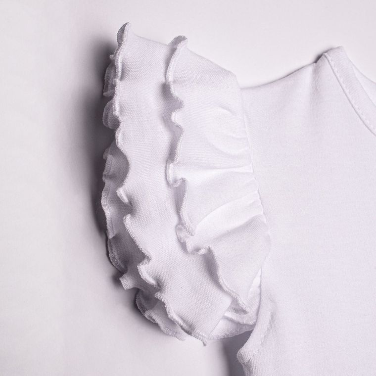 Sukienka dziewczęca z krótkim rękawem, biała, Nicol