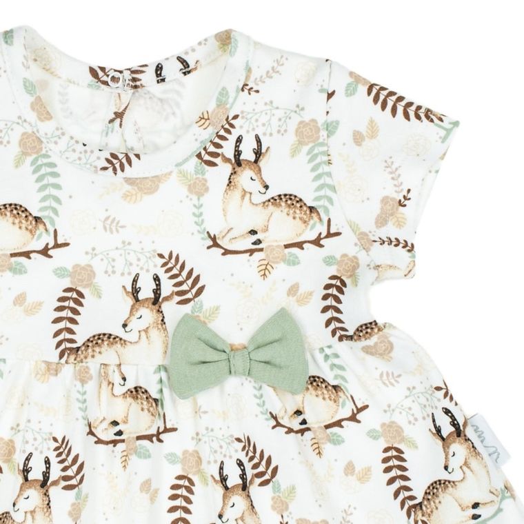 Sukienka dziewczęca z krótkim rękawem, ecru, Nicol