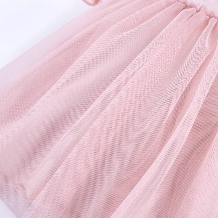 Sukienka dziewczęca z krótkim rękawem, różowa, Eevi