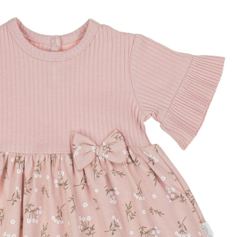 Sukienka dziewczęca z krótkim rękawem, różowa, Nicol